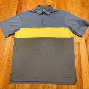 FootJoy FJ Blue Colorblock Golf Polo Shirt Size Large L
